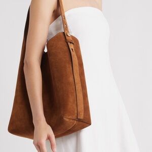 Tory Burch Romy Suedo Hobo Handbag in Caramel